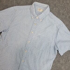 Faherty Blue and White Casual Button Down Shirt